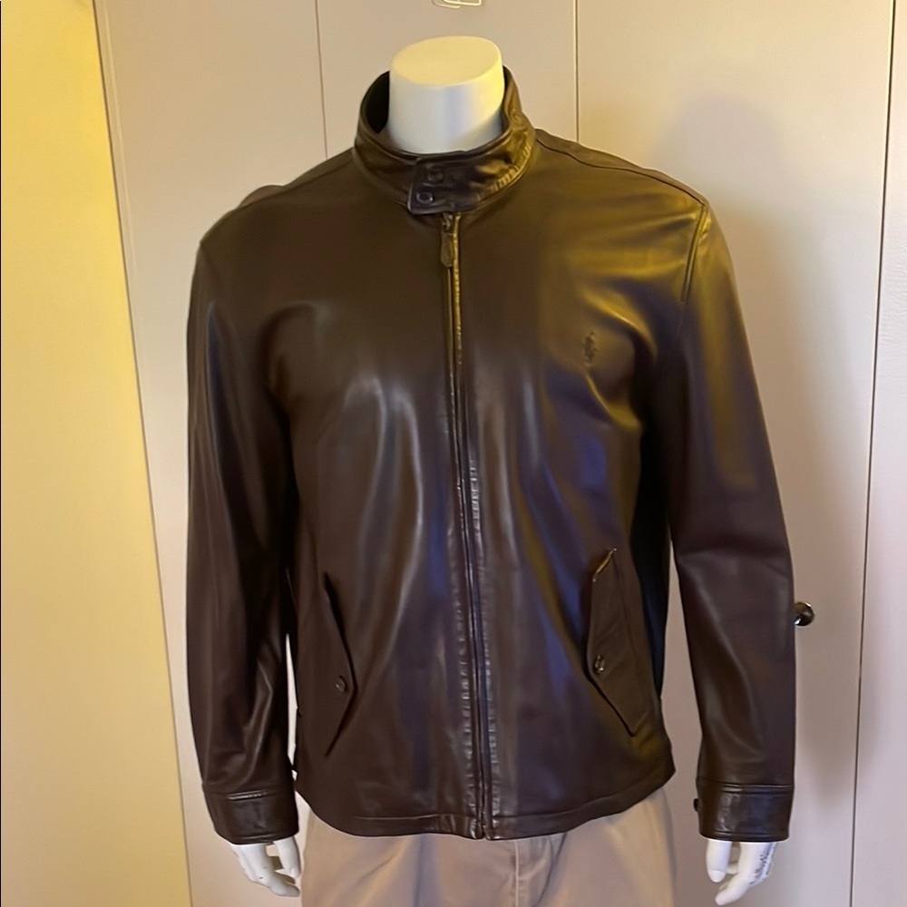 Ralph Lauren Brown Leather Barracuda Jacket /Brand new never worn